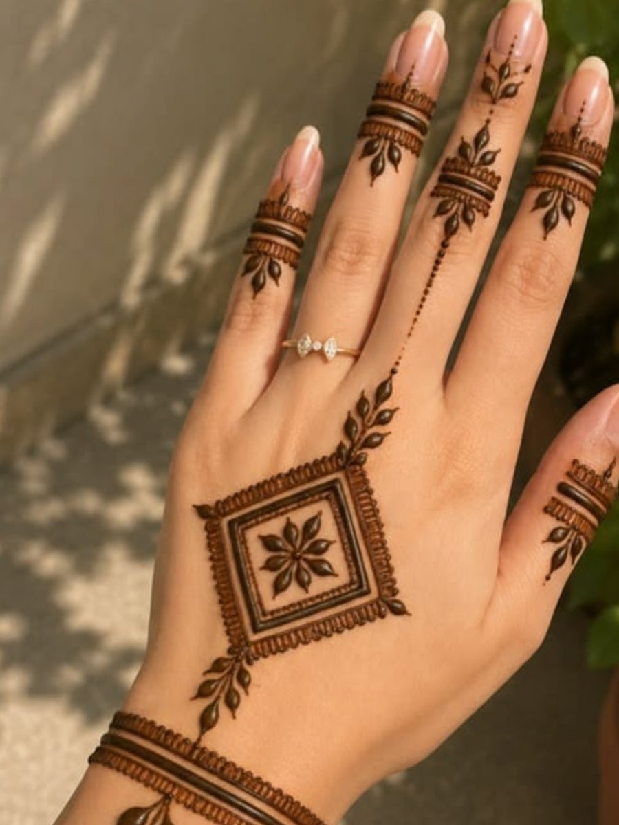 Minimal and modern mehendi design