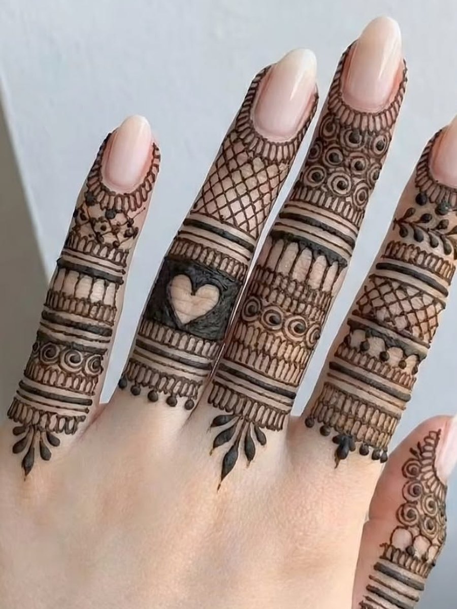 Fingertips mehendi design